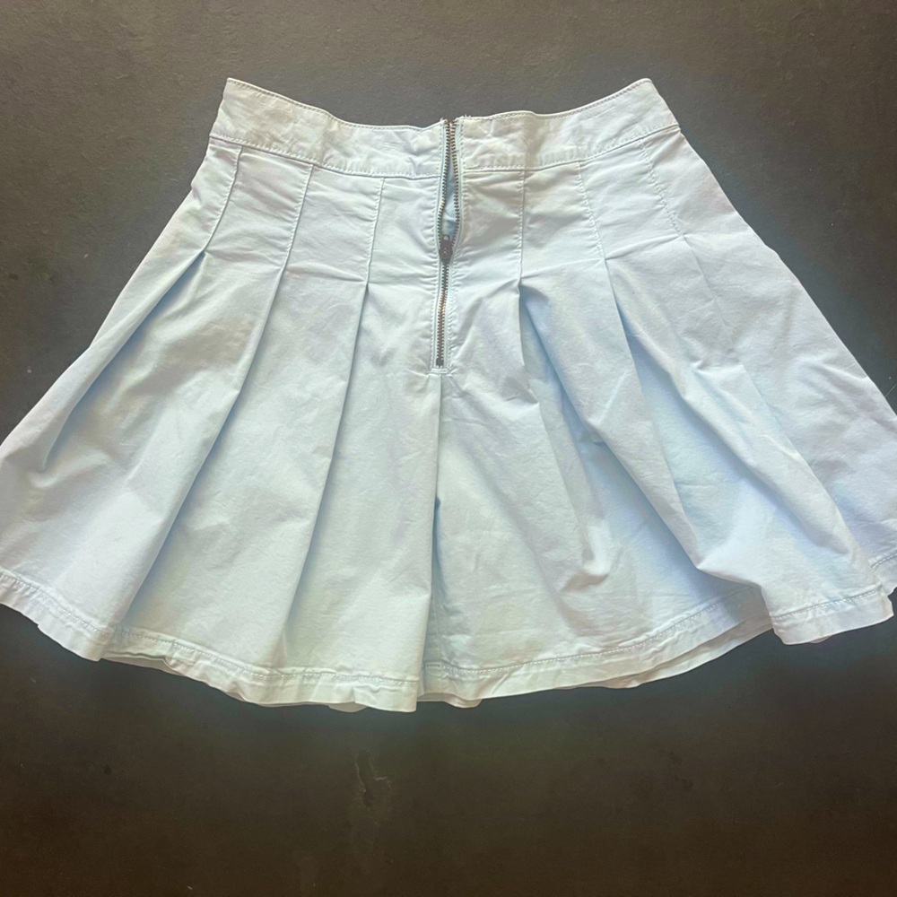 Pastel Blue Pleated Mini Skirt